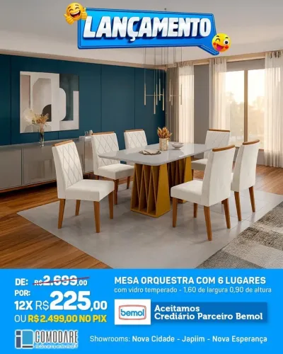 Mesa 6 lugares R$2499,00