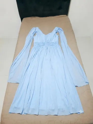 Vestido Longo de festa azul serenity