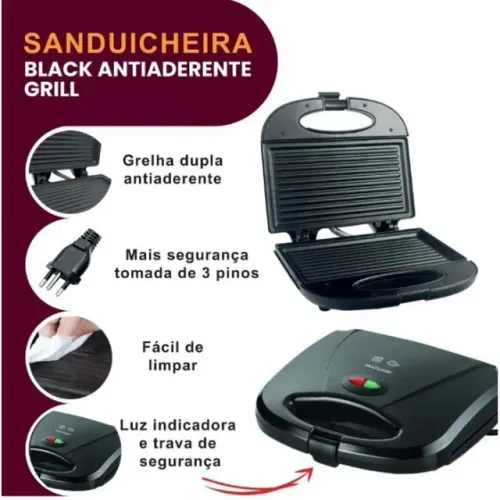 Sanduicheira Grill Elétrica 750W