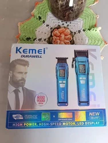 Maquina de corta cabelo profissionais Kemei Km-2797 preta