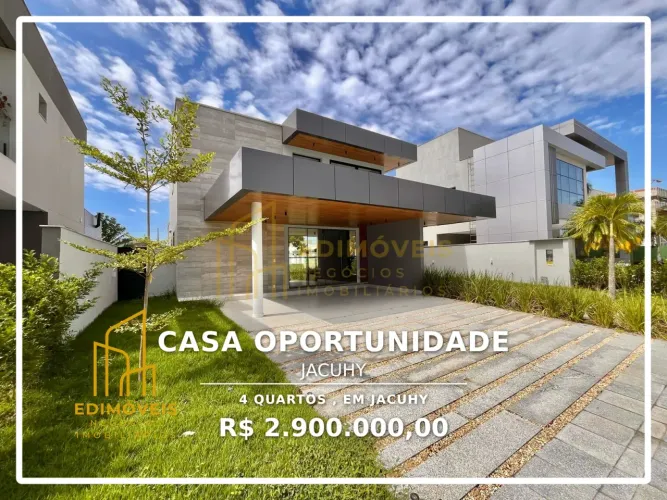 Seu novo lar no Jacuhy: casa moderna com 4 quartos e segurança 24h!