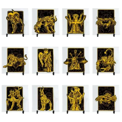 Kit 12 Quadro Os Cavaleiros do Zodiaco | Cavaleiros de Ouro | Azulejos Decorativo 20x20cm