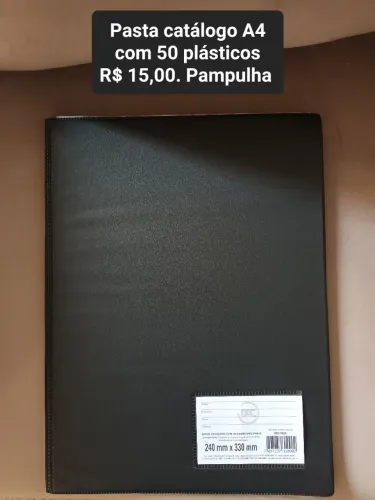 Pasta catálogo preta 50 plásticos