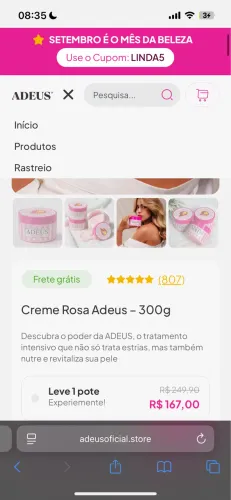 Creme rosa - Estrias 