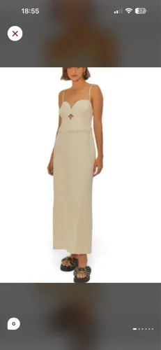 Vestido farm reto pespont g natural