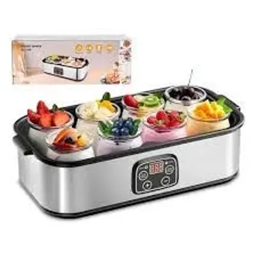 Iogurteira Eletrica Maquina De Iogurte Ajustável 1.5l com 7 potes de vidro