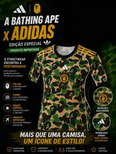 Camisa Adidas BAPE camuflada