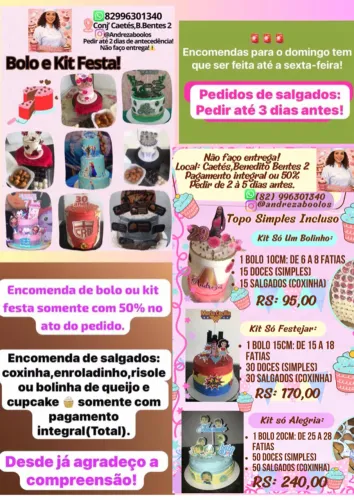 Bolos e kit festa 
