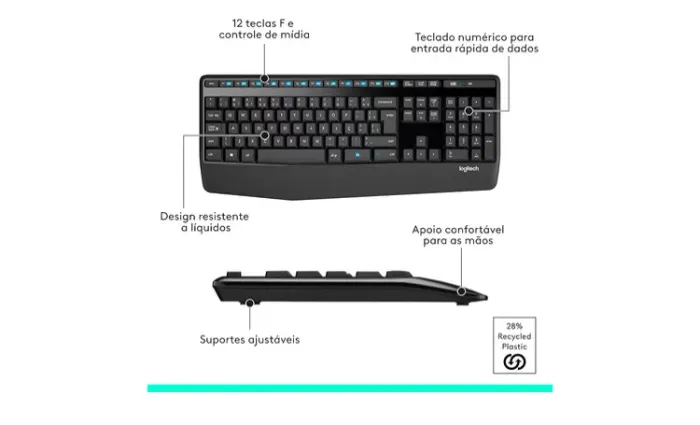 Teclado e Mouse sem fio Logitech