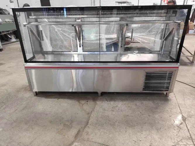 Balcão bandejeiro inox 18 bandejas 1900×700×1400 vidro duplo 