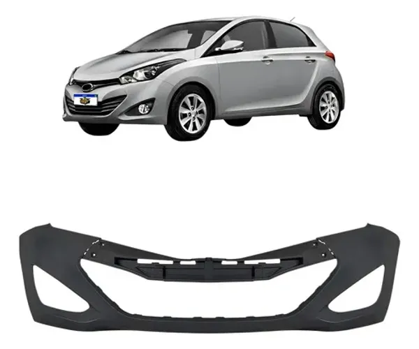 Parachoque Dianteiro Hyundai Hb20 2012 A 2015 Com Furo Preto Liso