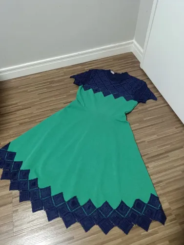Vestido Az irmãs Tamanho P - Verde com Azul