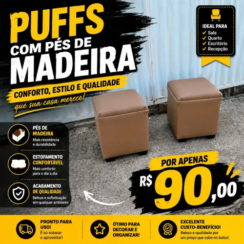 Puff Decorativo Novo - Qualidade e Melhor Preço