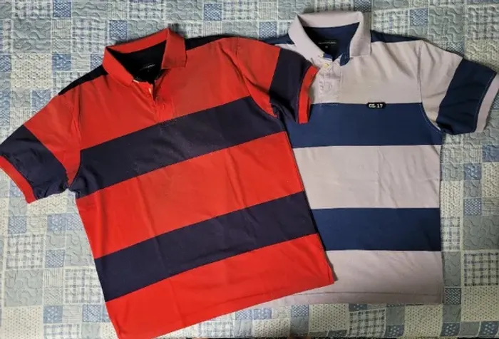Camisa Listrada Polo - Tam - M (Medidas nas fotos)