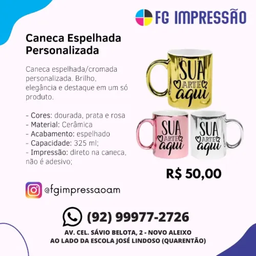 Caneca Espelhada Personalizada
