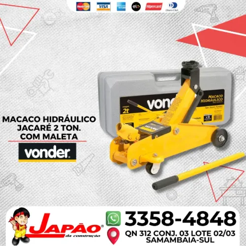 Macaco Hidráulico Jacaré 2 Toneladas com Maleta Vonder Preço Imperdível