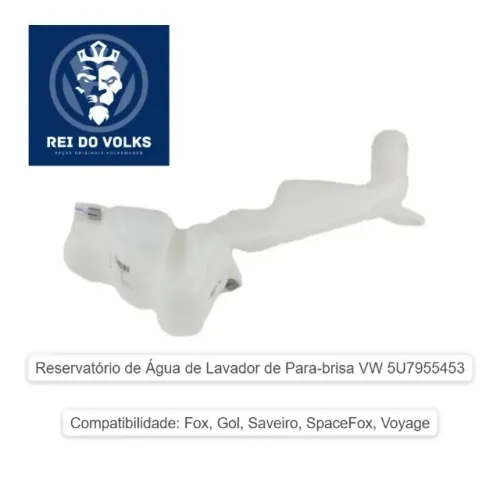 Reservatório de Água de Lavador de Para-brisa VW 5U7955453, Fox, Gol, Saveiro, SpaceFox, V