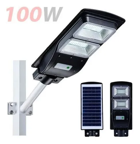 LUMINARIA PUBLICA SOLAR 100W COM SENSOR DE PRESENÇA 