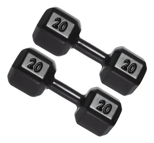 Par De Halter Sextavado Emborrachado 20kg dumbbell