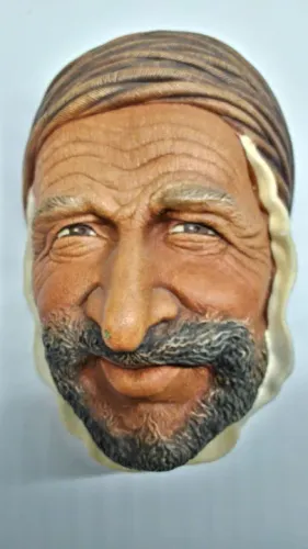 Cabeça Gesso Vintage Bossons Homem Persa