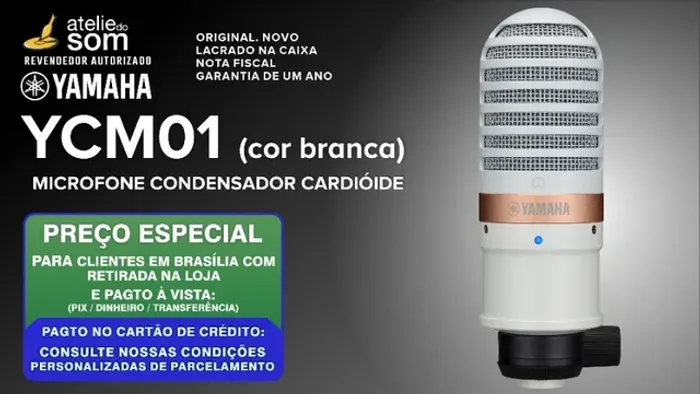 Ycm01 Yamaha Microfone Condensador branco Novo Lacrado Garantia 1 ano Original