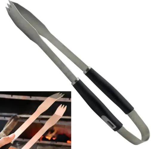 Pegador de churrasco cozinha cabo longo 40 cm inox - Dinasty