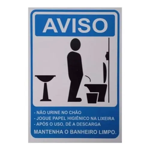 Placa E Sinalizaçoes  Pacific Flowers - { Aviso Mantenha O Banheiro Limpo }