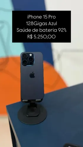 IPhone 15 Pro 128Gigas Azul Saude de Bateria 92% | Loja Física |