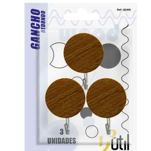 Kit Gancho Redondo Para Parede Auto Adesivo 3 Peças 123 Útil