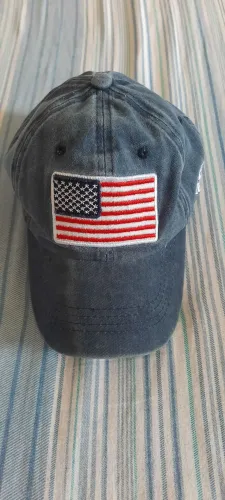 Boné Azul com Bandeira Americana - Novo