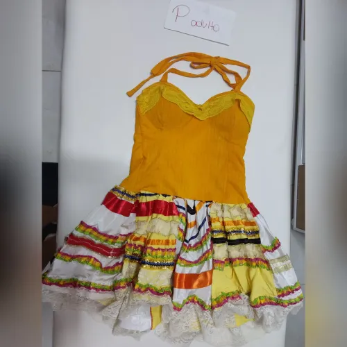Vestido junina Amarelo adulto P