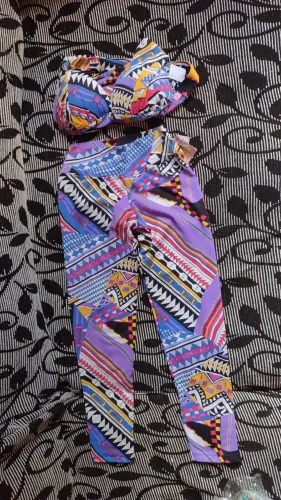 Conjunto Legging e Top Estampado Colorido