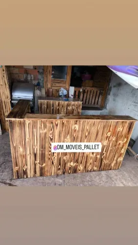 Balcão atendimento de Pallet Rústico