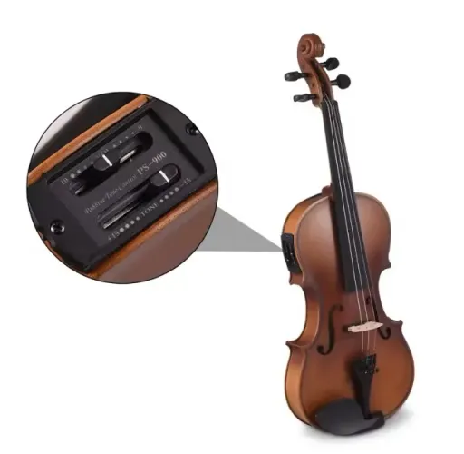 violino 4/4 eletroacustico studio maple estojo temico arco crina e breu nivel luthieria pr