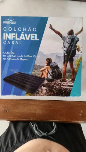 COLCHÃO DE AR Novo + inflador (eletr)CASAL "NOVO" COM INFLADOR ELETRICO (Nautika)