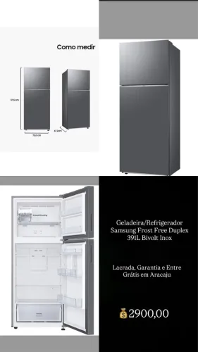 Geladeira/Refrigerador Samsung Frost Free Duplex 391L Bivolt Inox