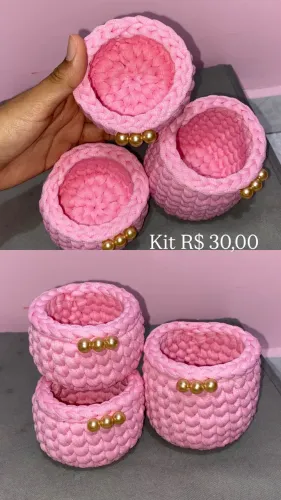 Kits de Cachepôs de Crochê