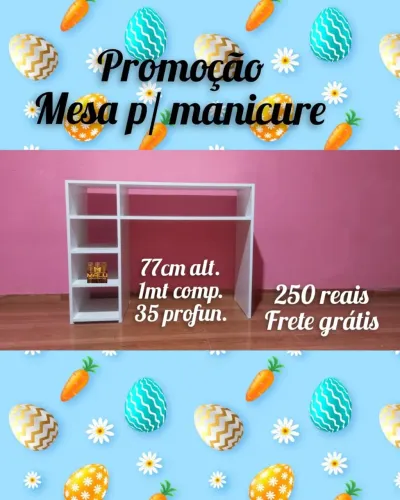 Mesa para manicure - Branca - Novo