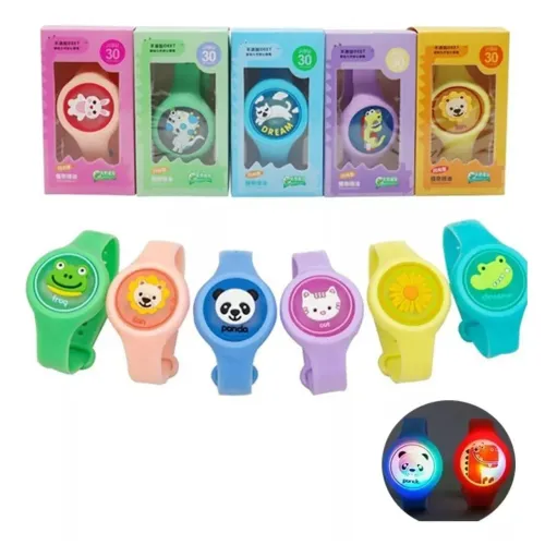  Pulseira Repelente Infantil Proteção Anti Mosquito Led kit 18 unidades 