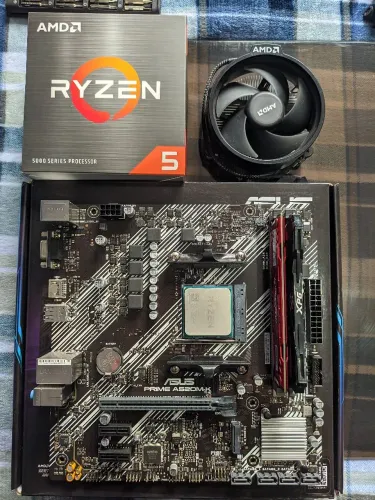 Kit upgrade: Ryzen 5 5500, placa mãe a520m-k, 2x memórias ram 8gb 2666mhz