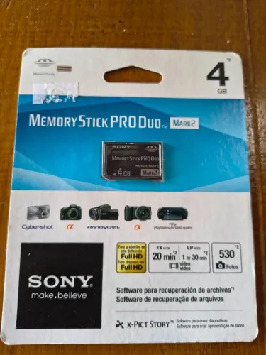 Cartão De Memória Sony Pro Duo 4gb Magicgate Mark 2 Lacrado