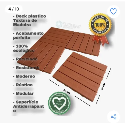 Kit 48 decks Plástico Box Banheiro Sauna Piscina Sacada Jardim