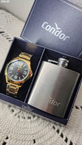 Kit Relógio e Acessórios Condor Original Masculino 1 ano de garantia 
