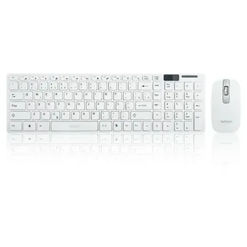 Kit Teclado e Mouse Sem Fio Exbom BK-S1000 White 2.40GHZ 10M - WZetta