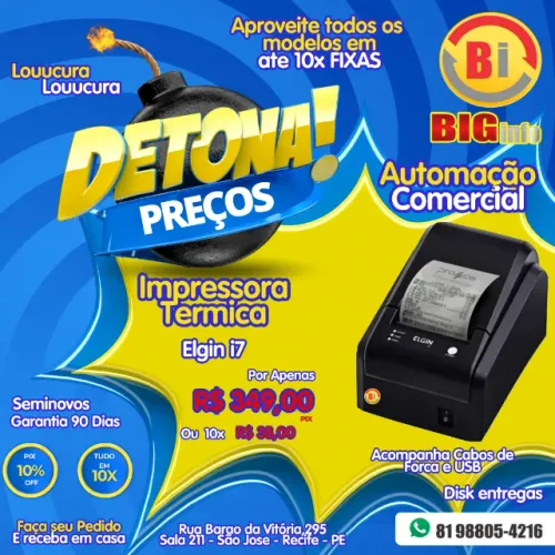 Impressora Termica Elgin I7, Serrilha, Usb - Garantia - em ate 10x Fixas 