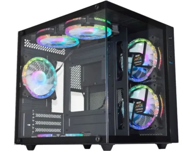 Gabinete Gamer K-Mex CG-02SB, Mid Tower, mATX, Lateral e Frente em Vidro Temperado, Preto 