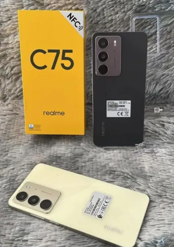 Realme C75 - Celular Novo - Lacrado - NFC - Gold-Black 256Gb/8Ram Preço especial