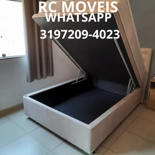 Cama Box Baú Casal Inteiriço 1.38x1.88 - Baú Blindado e Acabamento Premium