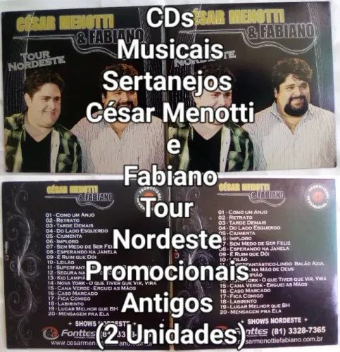 CDs Musicais César Menotti e Fabiano Promo Antigos
