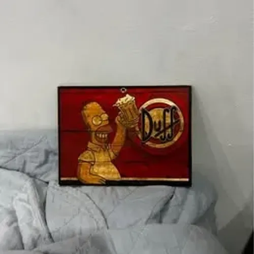 Promoção! Placa de Madeira Homer Simpson - Duff Beer | Decor Geek